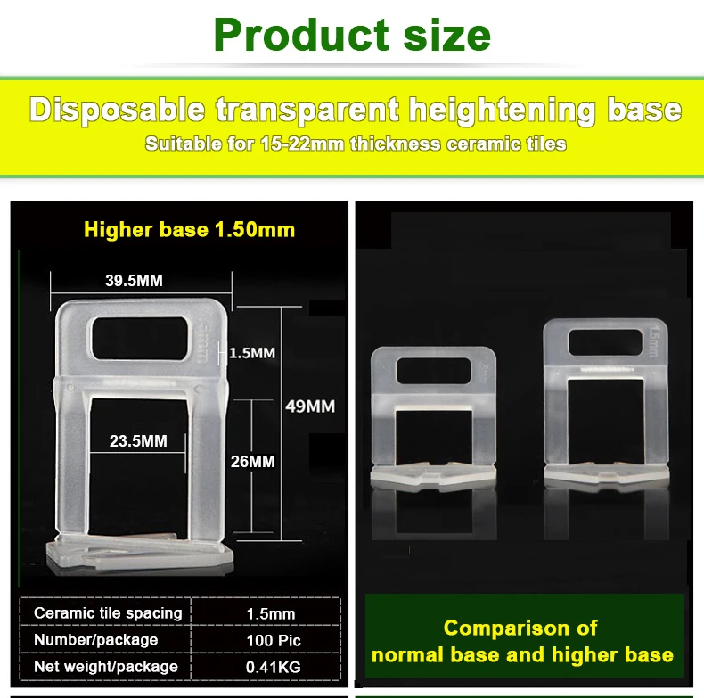Higher Tile Leveling Clips Plastic Tile Spacers Flooring Level Tools Higher Tile Leveling Base