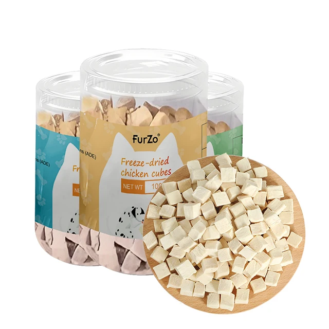 OEM Cat Treats Wholesale Natural Diced Chicken Fish Duck Meat High Protein Freeze Dried Snack Dog Pet Food