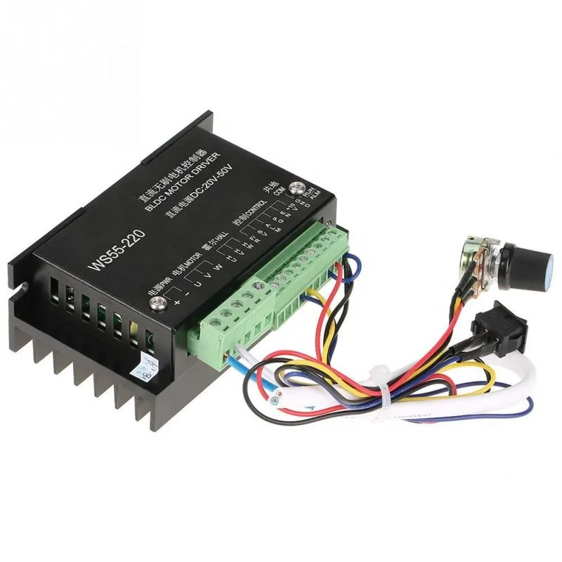  WS55-220 DC контроллер драйвера двигателя 48V 500W CNC бесщеточный шпиндель