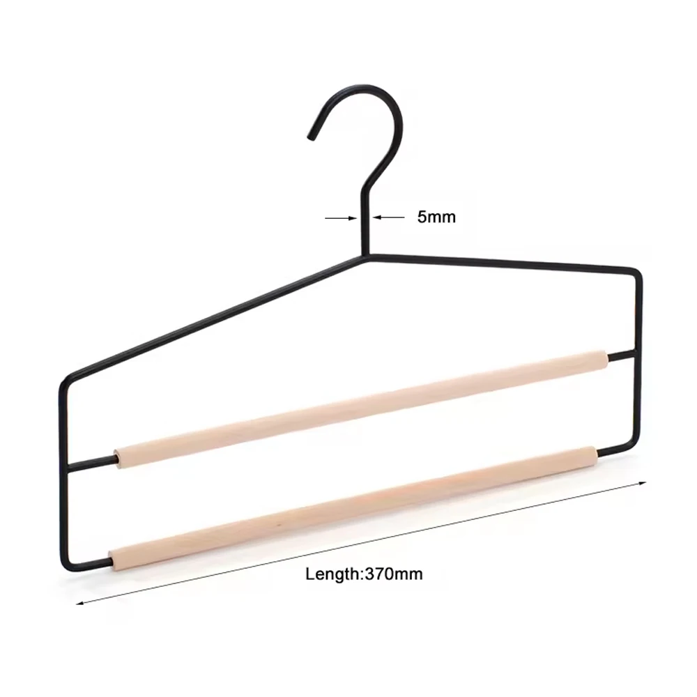LINDON Premium Custom Space Saving Black Beech Wood Metal Hanger Wholesale for Clothes