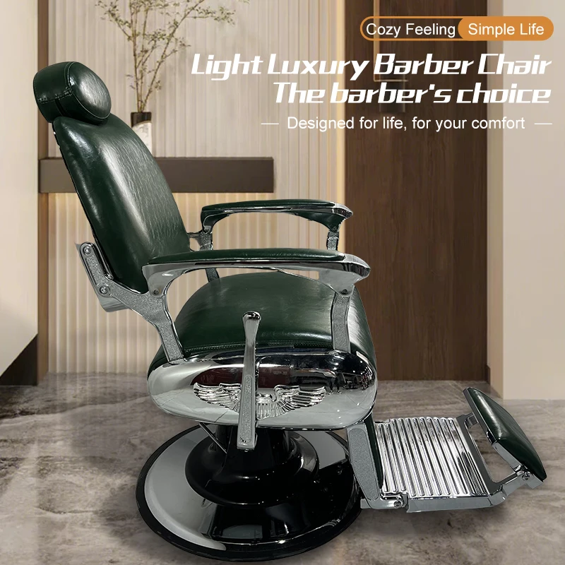 Modern Hair Cutting Barber Shop Chairs Factory Gray Leather Salon Chair Styling Furniture Quality Barber Seats nail table