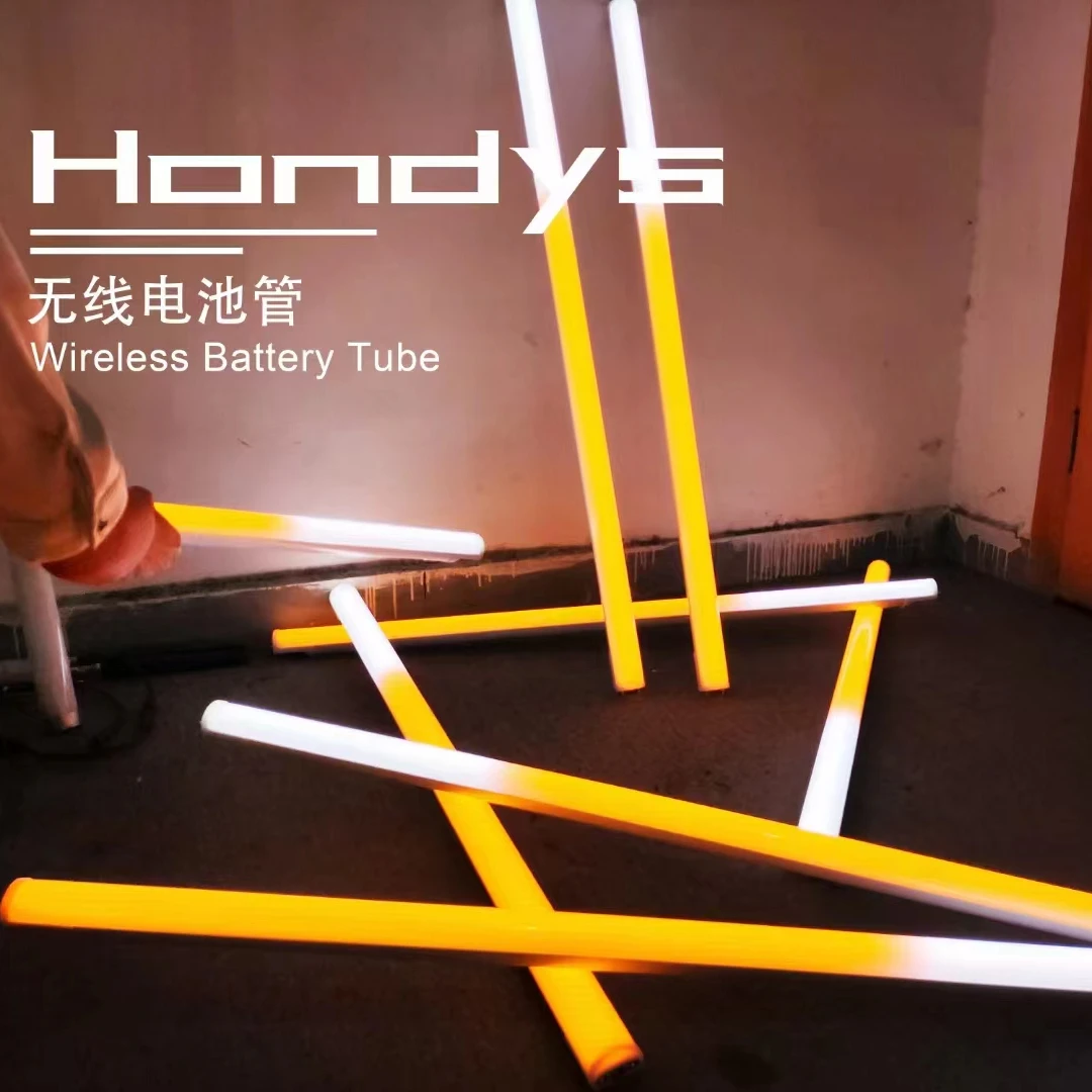 Lithium Battery powered Tube Stage Event Entertainment digital strip lighting DMX RGBW Wireless Pixel Led Tube