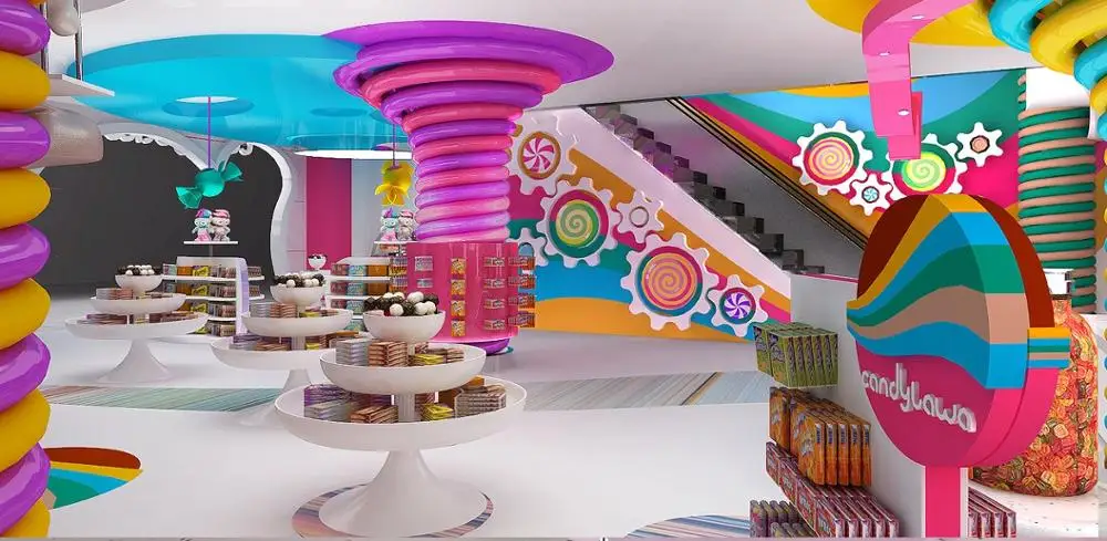 candy shop decoration Dessert Store Kiosk Popsicle Kiosk Drive Thru Coffee Shop