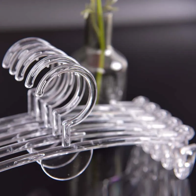 custom design Economical eco-friendly PS material transparent plastic hanger for underwear with clip