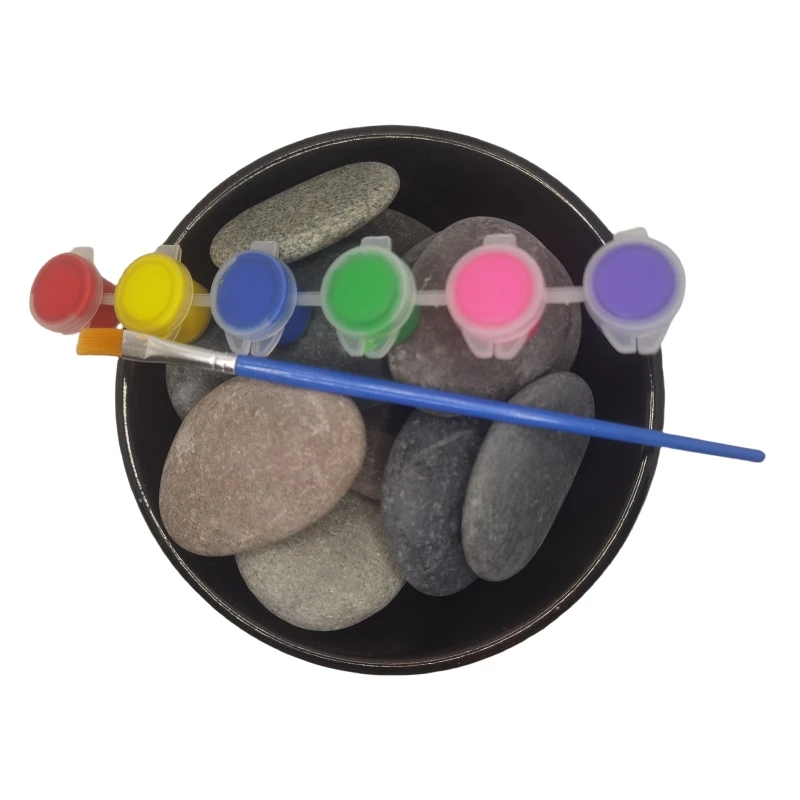 Factory Supplier round Natural Flat River Cobble Stone Colorful Painted Rock Pebbles for Park Decorative Painting