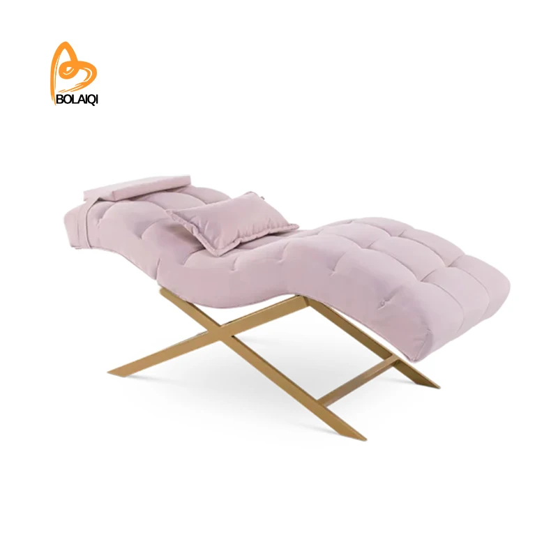BOLAIQI Colors Customizable Lash Recliner Chair Ergonomic Design Facial Bed Pink Velvet Curve Eyelash Bed
