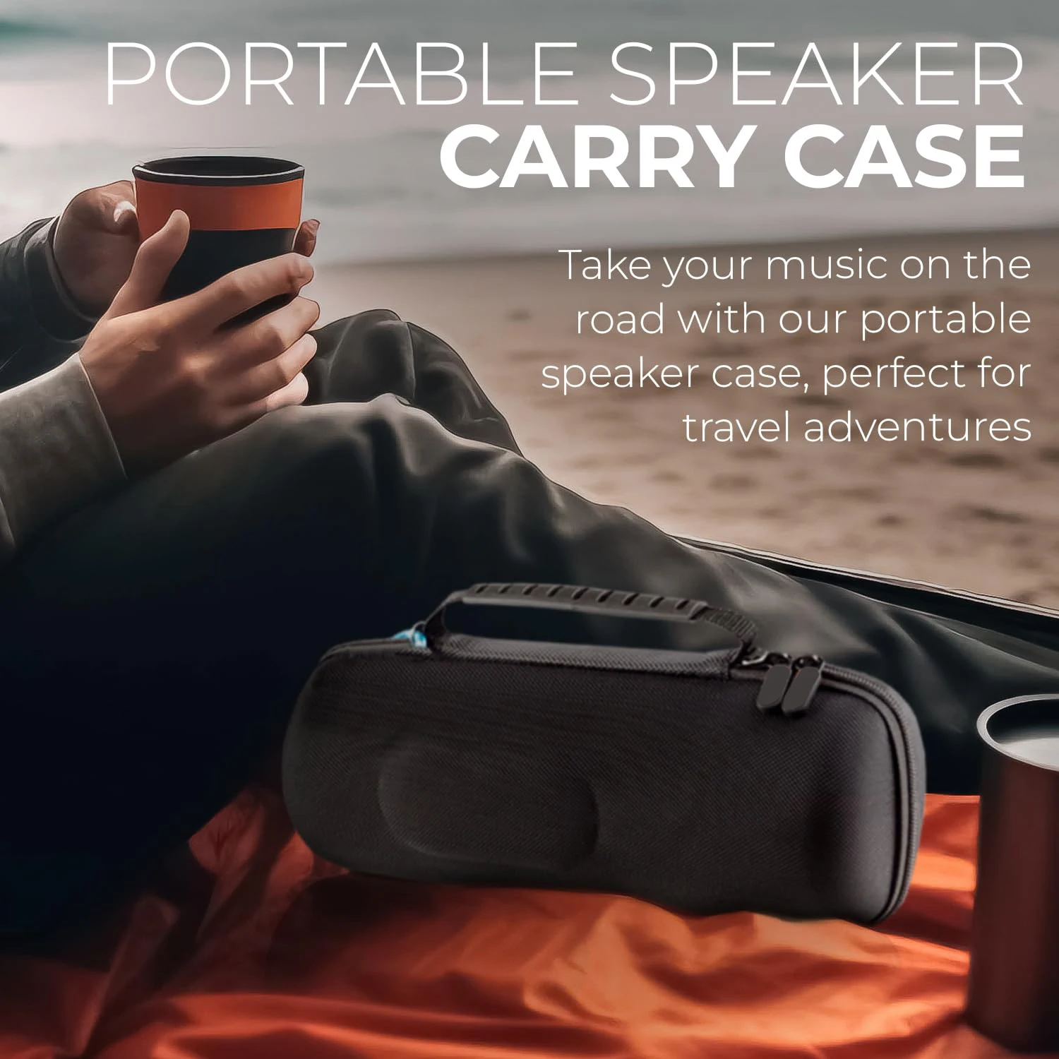 Brilliant Black Waterproof Speaker Case for JBL Charge 4/ Charge 5  Fits Multiple JBL Bluetooth Speakers (case only)