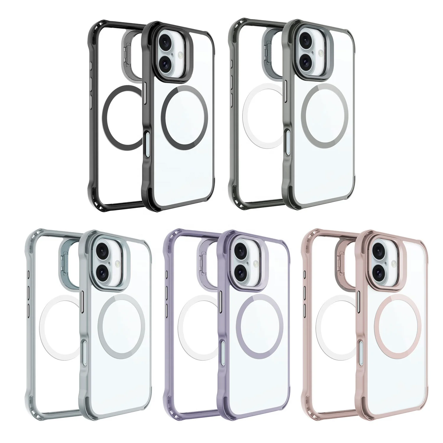 Trending Magnetic Wireless Charging Phone Case for iphone 15 16 pro Bracket Lens Mobile Phone Cases For iPhone 16