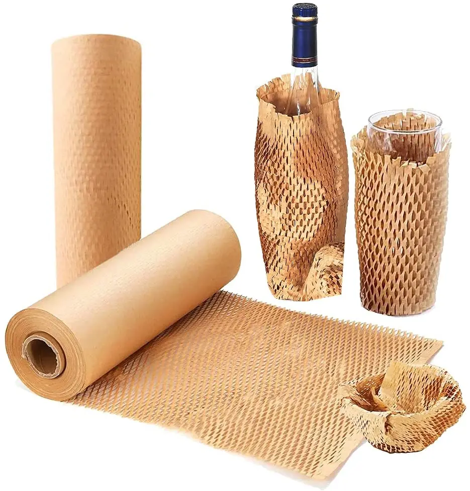 Creatrust Oem Gift Wrapping Wrap Roll Transport Rolling Craft Black/Brown Packing Recycled Oem Wrapper Packaging Honeycomb Paper