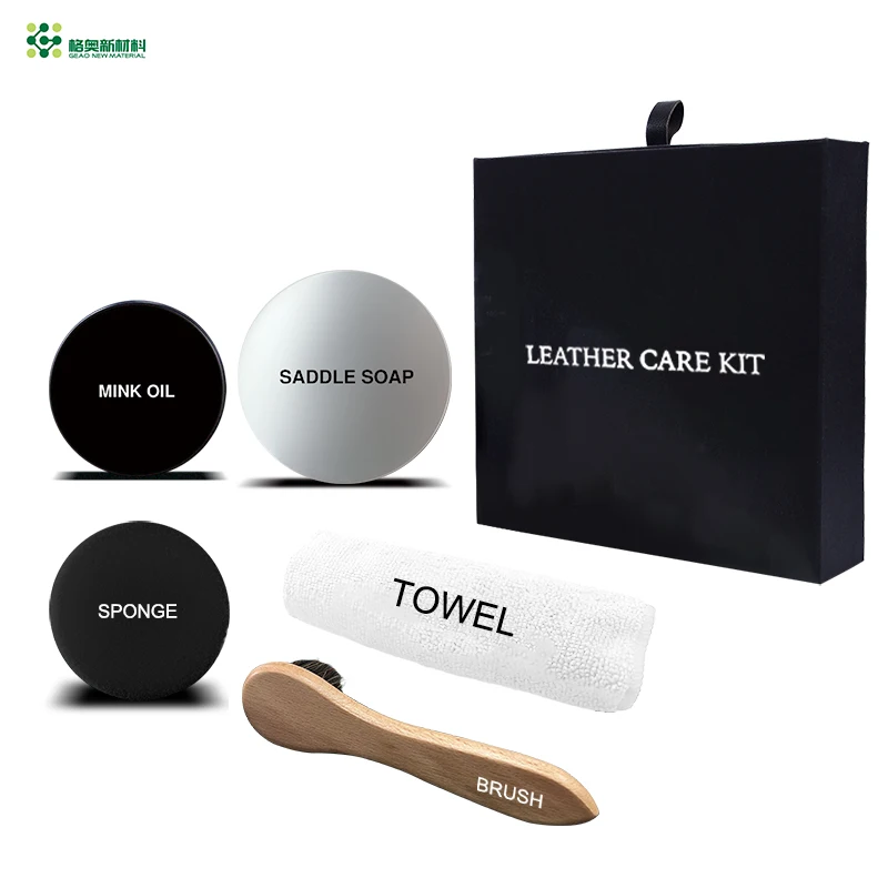 Shine revive repair leather salve balm and brush kit protective furniture salve for leather with wood brush
