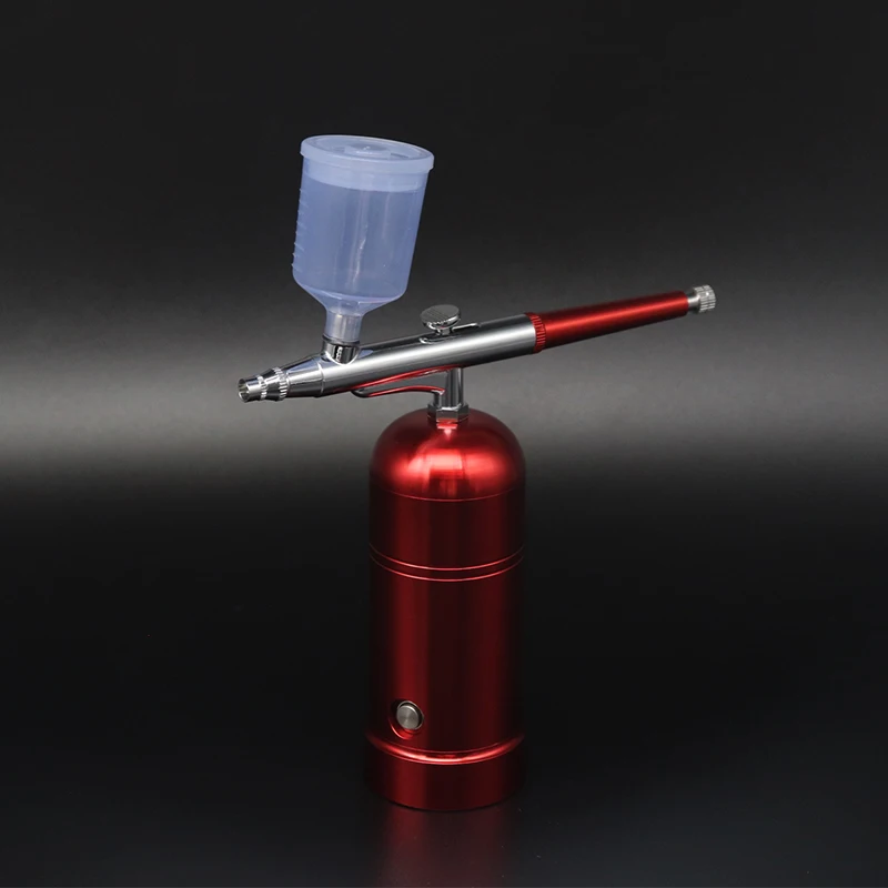 Портативный и беспроводной комплект аэрографа для макияжа украшения тортов ногтей тату TC-03BK красного цвета