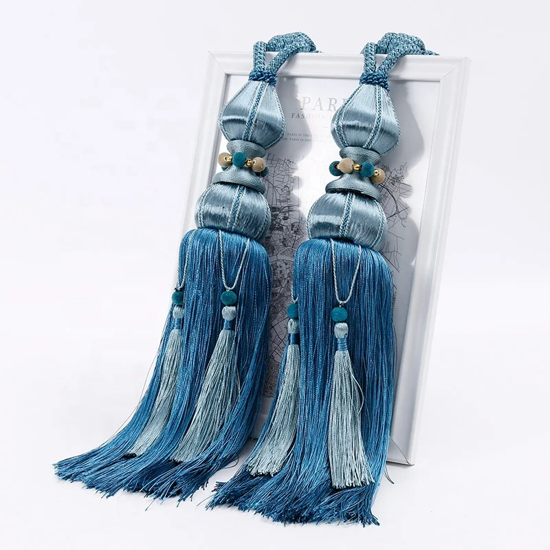 
European curtain hanging ball curtain accessories double ball tassel tie belt tie rope long beard spike 208005 