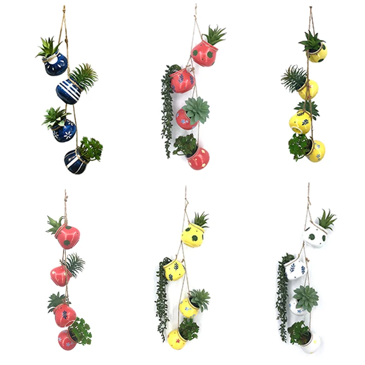 Inventory Parity Clearance Decorative Wall Hanging Fake Artificial Succulents Potted Plant Bonsai