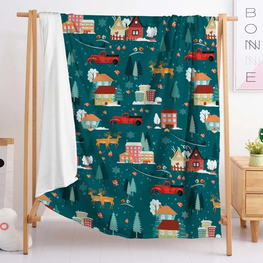 CVS BSCI Cozy Decorative DIY microfiber 3d printed 100% polyester flannel sublimation animal horse native print fleece blanket