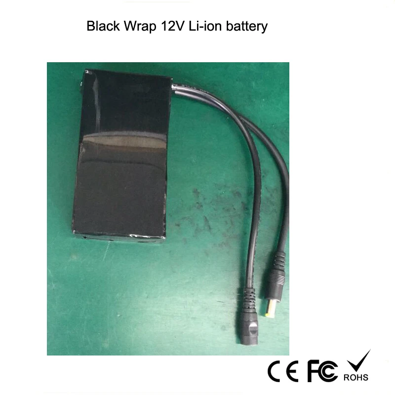 Black wrap rechargeable li-ion battery pack 12V 4800mah for led light,CCTV Camera/Lan router