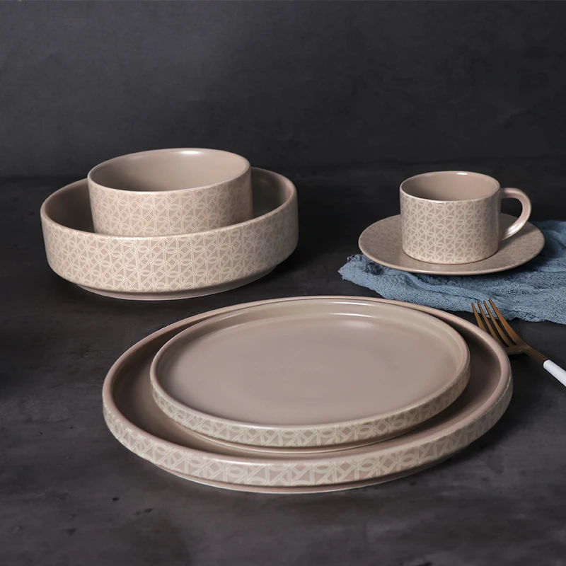 Restaurant Dishes Straight Bowls 10X6Cm Crockery Ceramic Rice Salad Cereals Noodle Bowl Serving Dishes For Catering