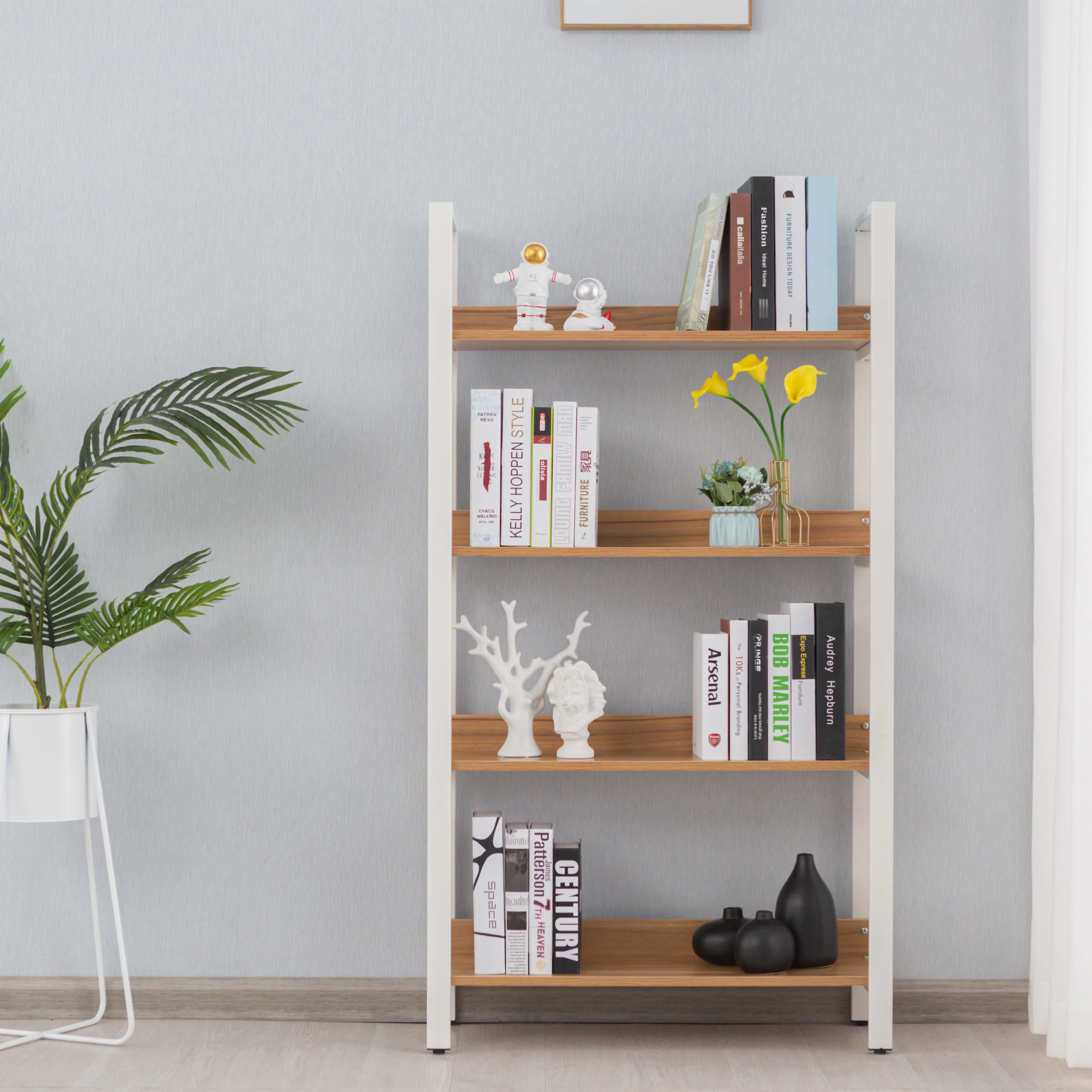 Office school library furniture customized steel wood bookcase bookshelf
