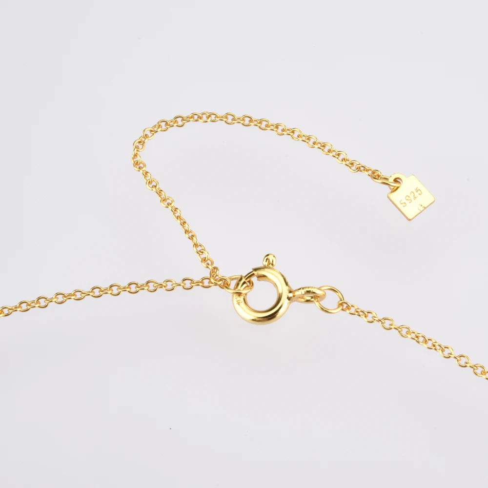 FUAMAY Collares Silver 925 Collar Mujer 18K Gold Plated Moon Necklace With Star Pendant