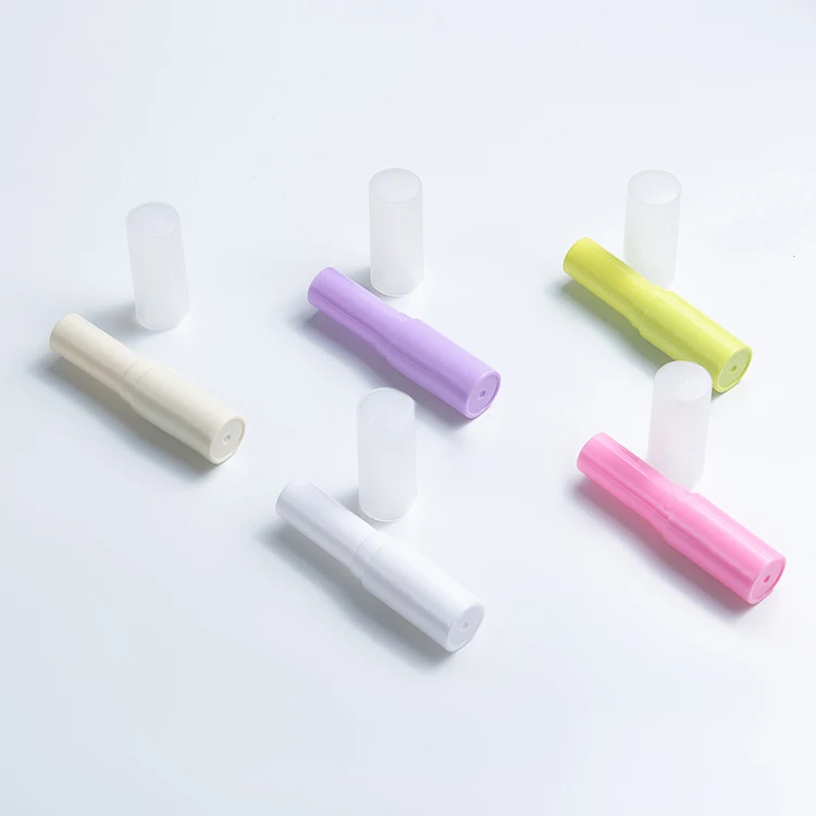 3ml 4ml Mini Plastic Tube Lip balm Stick Clear Pink purple round Empty Lip Balm Tube Wholesale Lipgloss Tubes