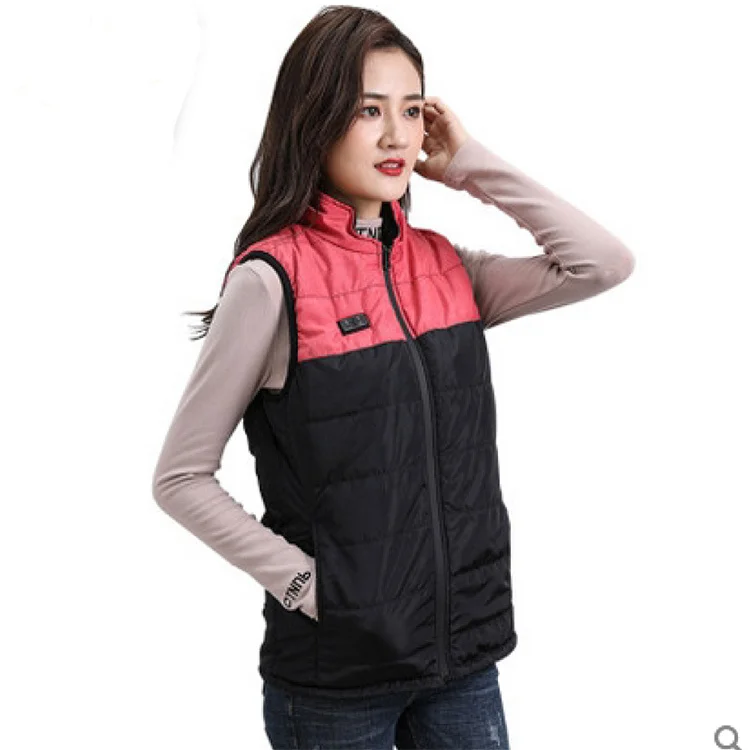 winter new product women usb 5v battery powered electric heated vest with high-end carbon fiber heated material
