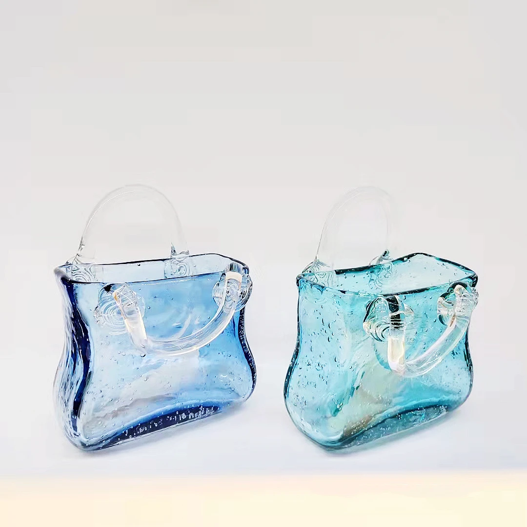 Handblown Murano glass vase bag shape vase creative home decoration