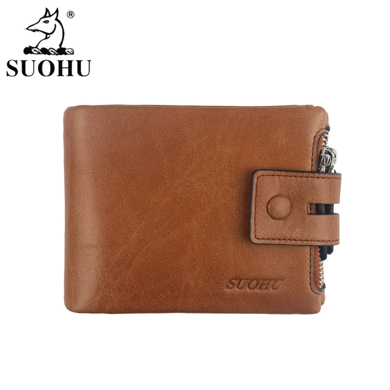 In Stock RFID Custom LOGO With Coin Pocket Black Portafoglio Wallet Bifold Slim Mens Luxury Leather Small Zipper Wallet Men