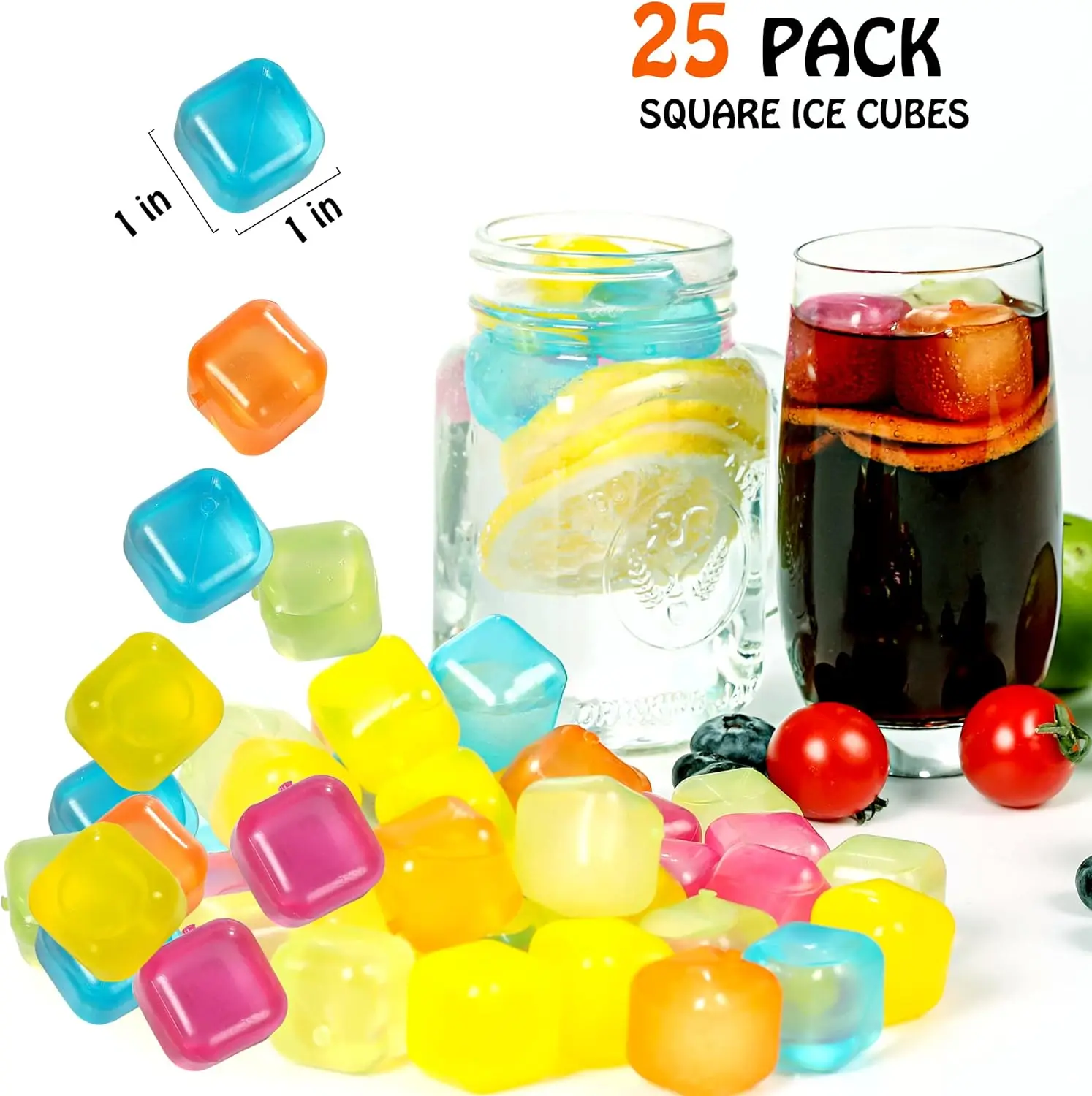 Food Grade BPA Free Reusable Ice Cube Plastic Ice Cubes Colorful Whiskey Refreezable Ice Cubes