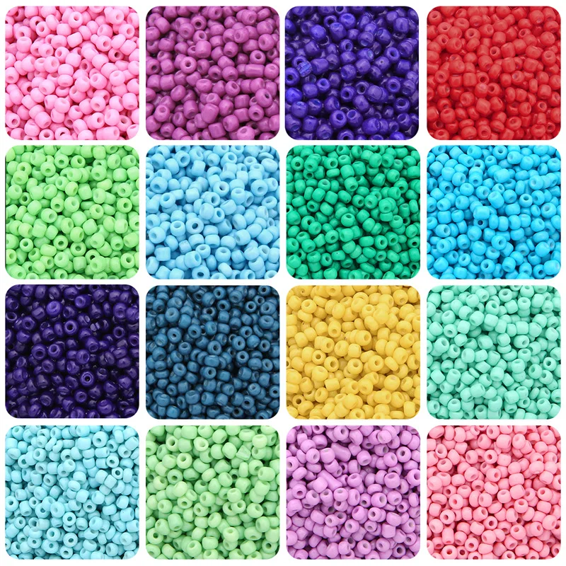 Anwen beads wholesale 2025 2/3/4/mm Glass 30g/bag solid color rice bead hand loose beads Handmade diy bracelet