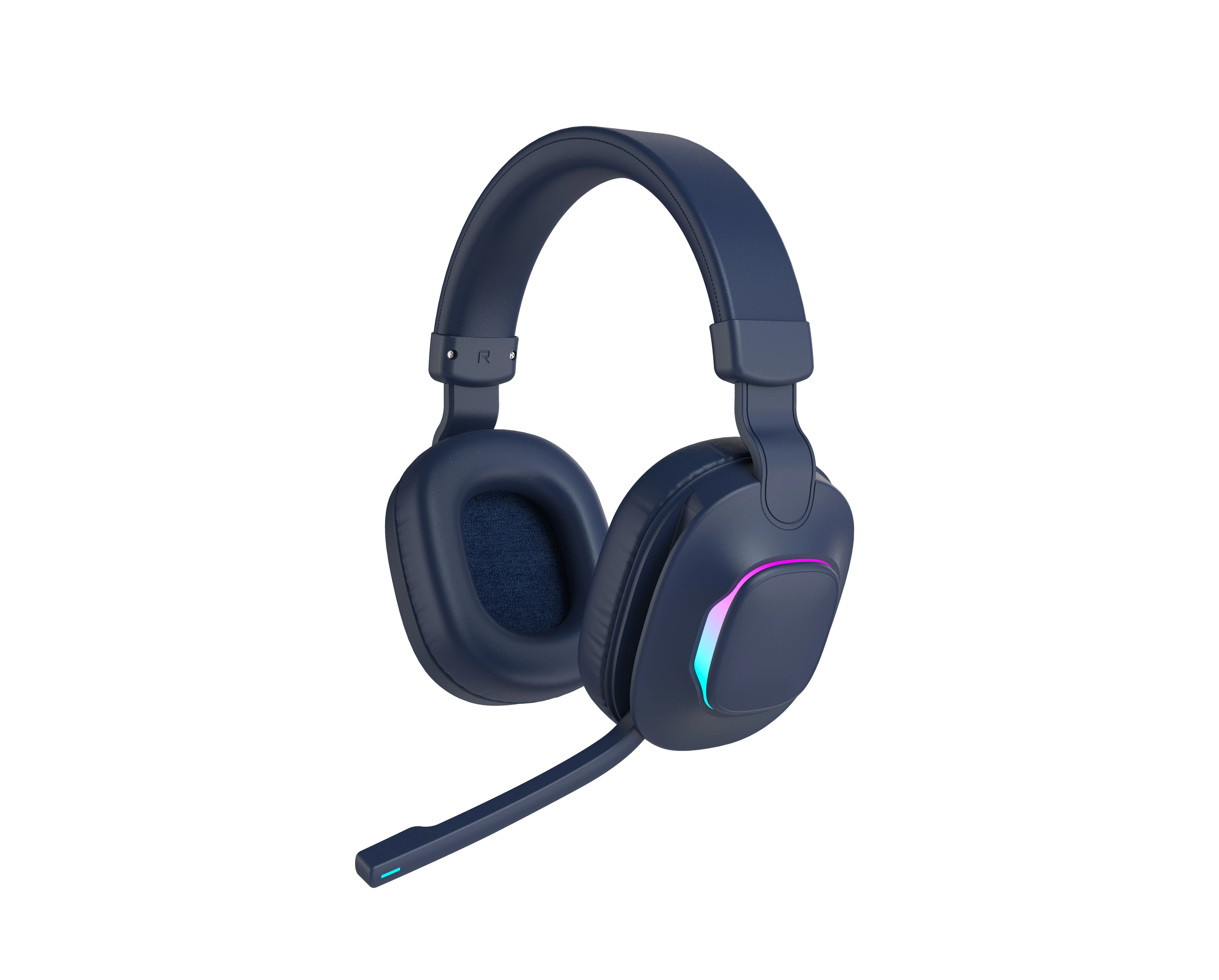 Customized Injection Color Private Design Over-Head Bluetooth Office/Gaming Headset With RGB Light&Dual Mode For 2.4G&Bluetooth