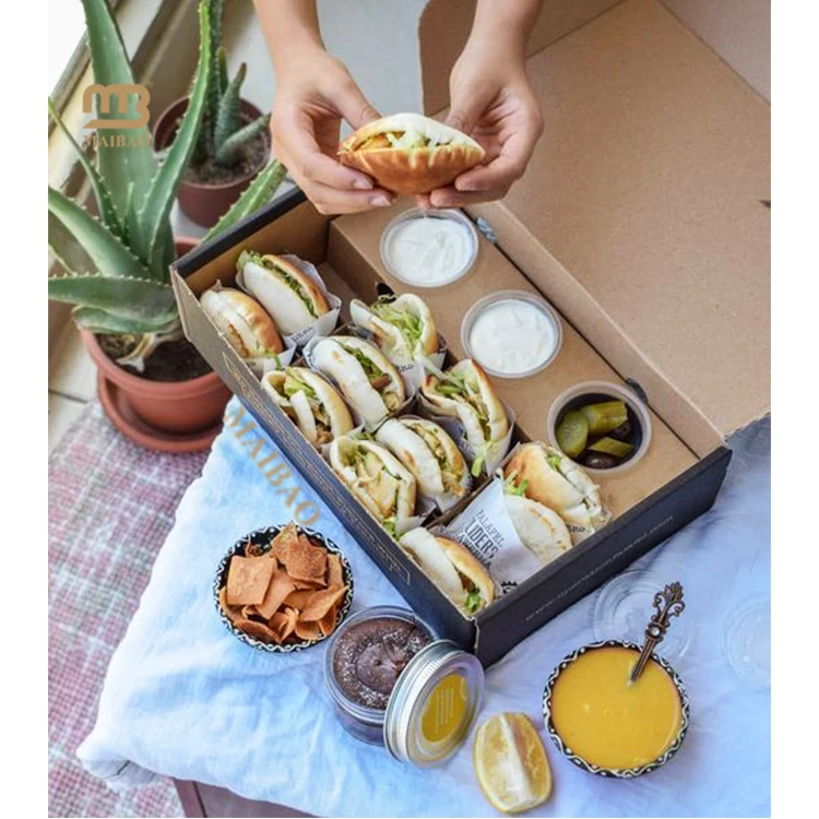 Оптовая продажа упаковка Донер для кебаба сэндвич-бургер коробка доставки на заказ еды вынос упаковки шаурмы