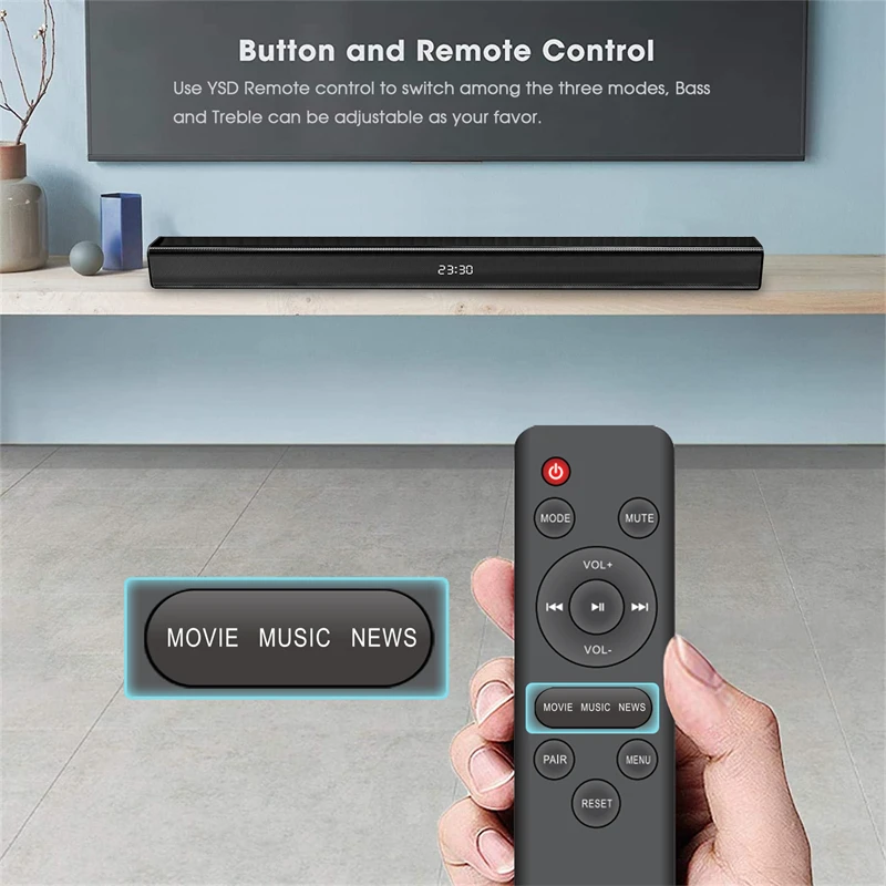 5.0 Soundbar TV Wireless Sound Bar Home Theater Surround Speaker System