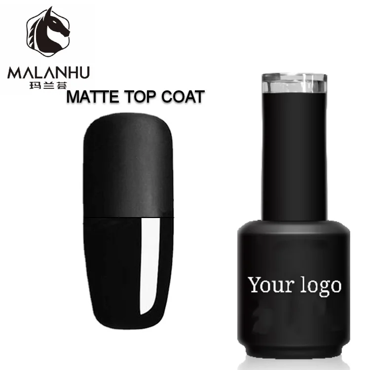 Custom brand name private label logo clear uv led gel nail polish velvet matte top coat