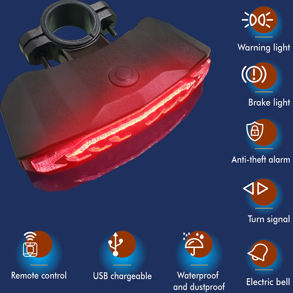 wholesale bike bicycle led front tail light 300lm ip65 long tail light for bicycle rechargeable led bicycle tail light
