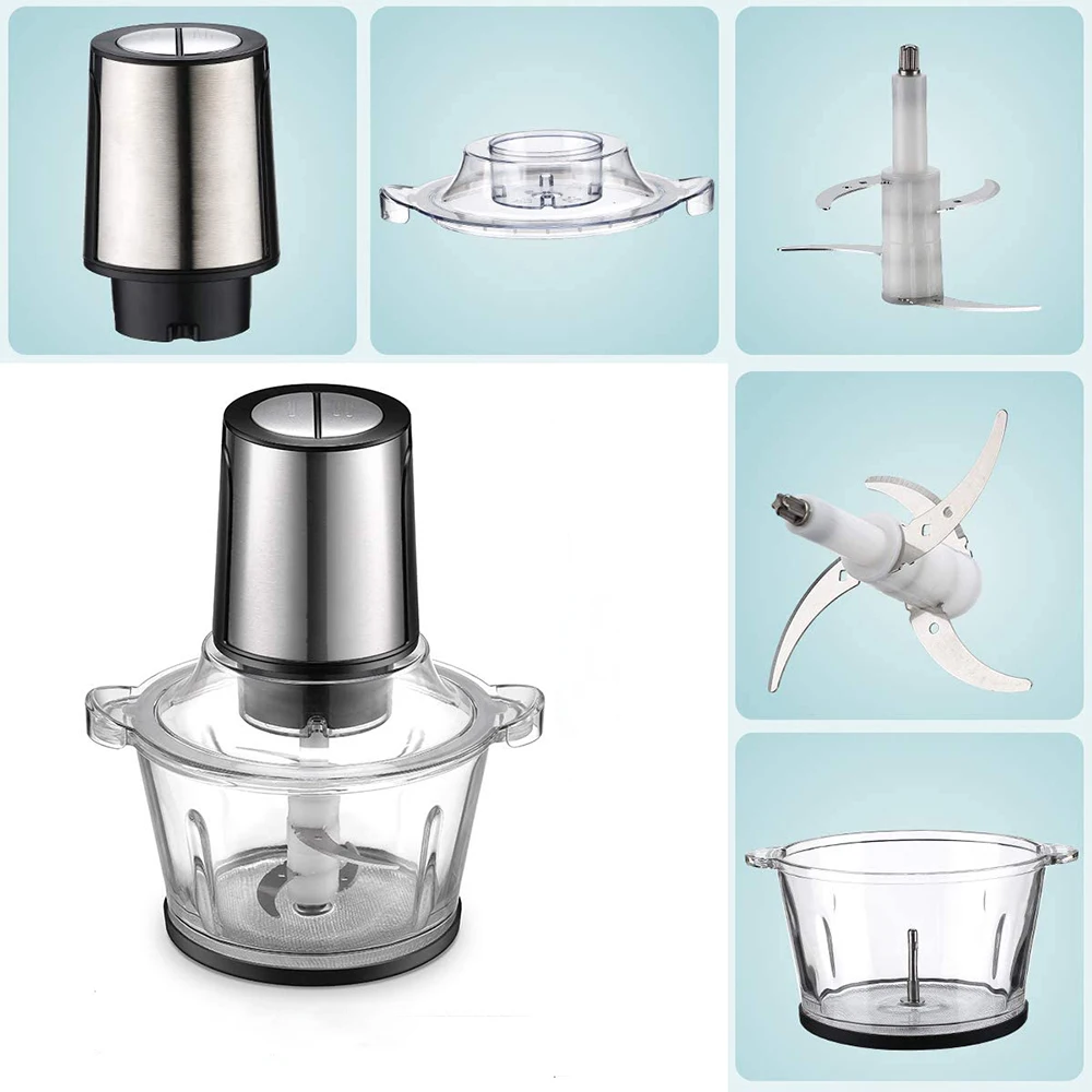 Electric Food Chopper, Food Processor  Glass Bowl Grinder for Meat, Vegetables,