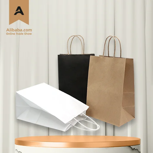 Изготовленный на заказ дизайн логотип напечатанный крафт-бумажный Хозяйственный Мешок для маленького продукта с ручкой