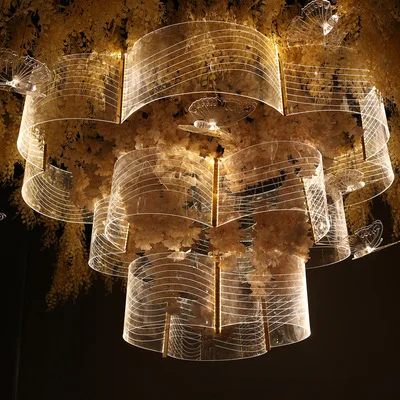CeilingS100  Stage Ceiling hanging Hall led light decoration decorative large flower lights for wedding
