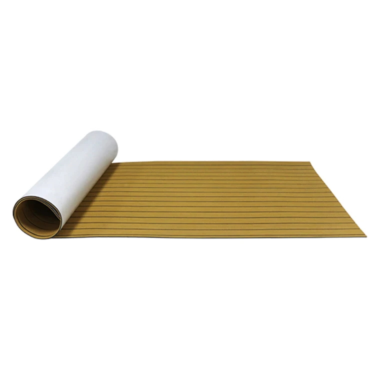 Wavefun New Boat Decking Sheet 6MM Thick Non-Skid EVA Foam Faux Teak Marine Yacht Boat Flooring Sheet