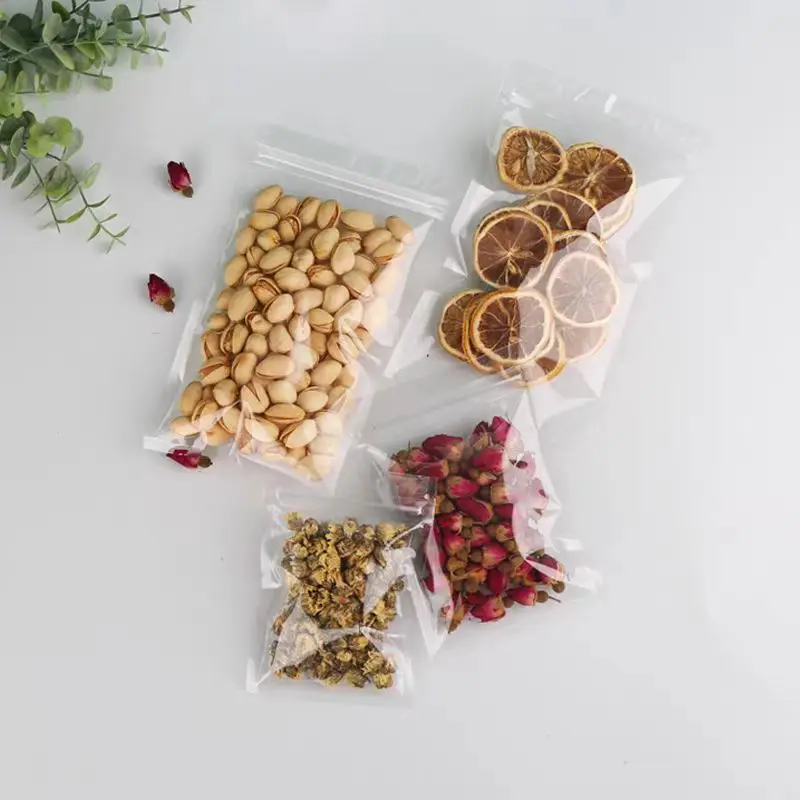 Resealable Clear Self Seal 3 Side Seal Holographic Ziplock Bag Doypack Transparent Plastic Snack Food Packing Bag With Zipper