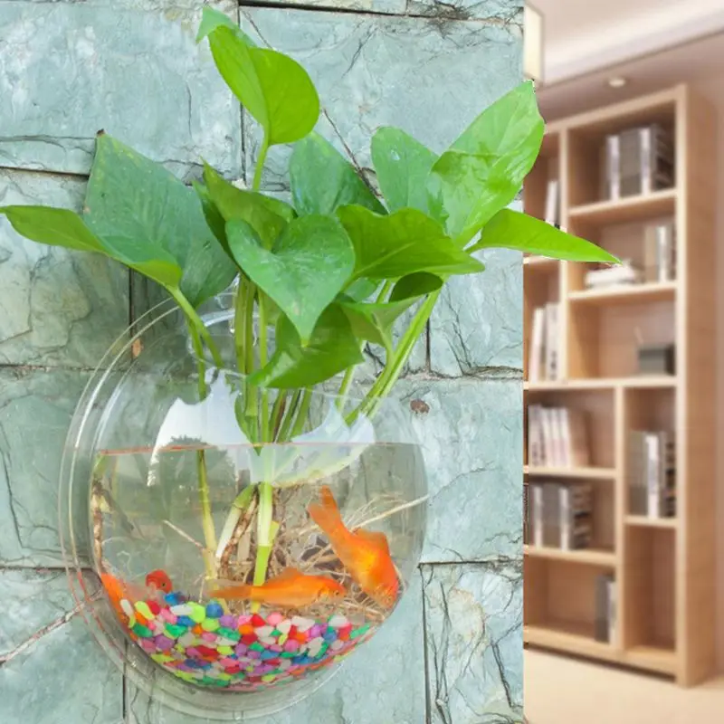 
Hanging Wall Mounted Betta Fish Tank Supplier Aquarium Wall Decor Plant Unique Transparent Plastic Fish Tank 
