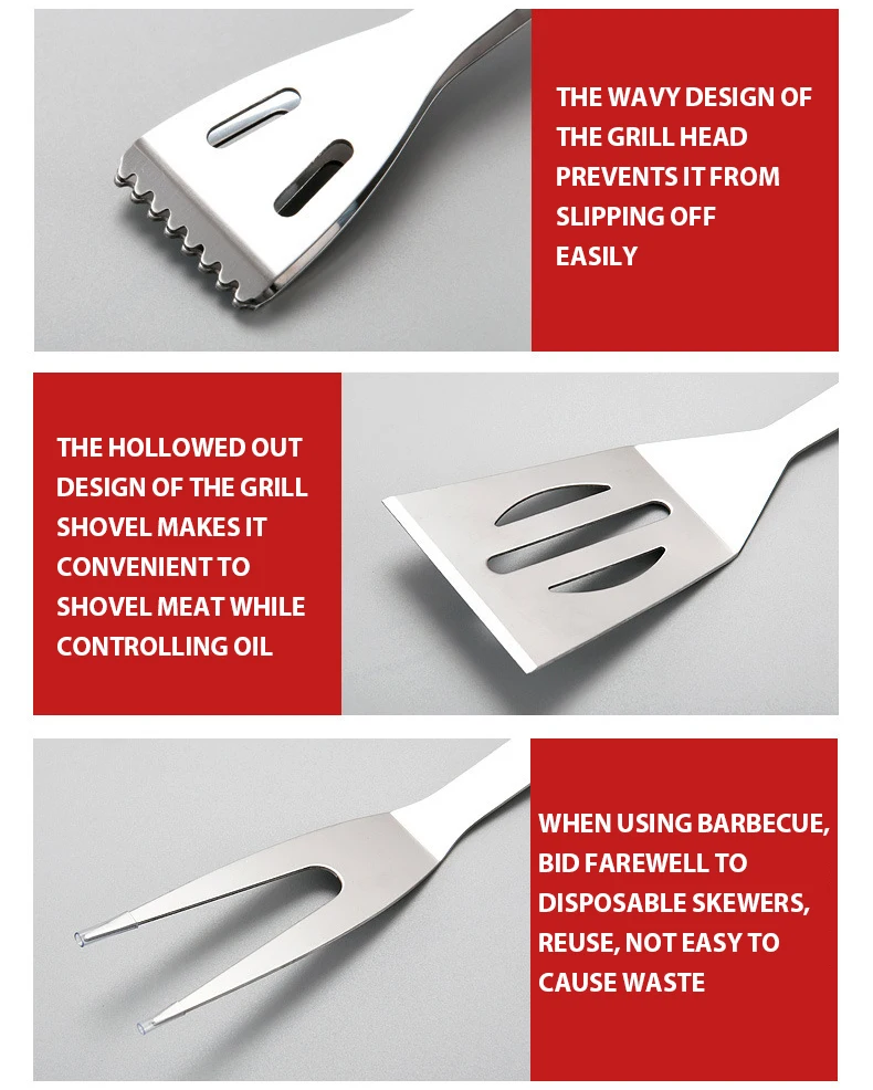 Custom Wholesale Stainless Steel Portable Multifunctional Camping Kitchen Bbq Tools Set Utensils Outdoor Barbecue