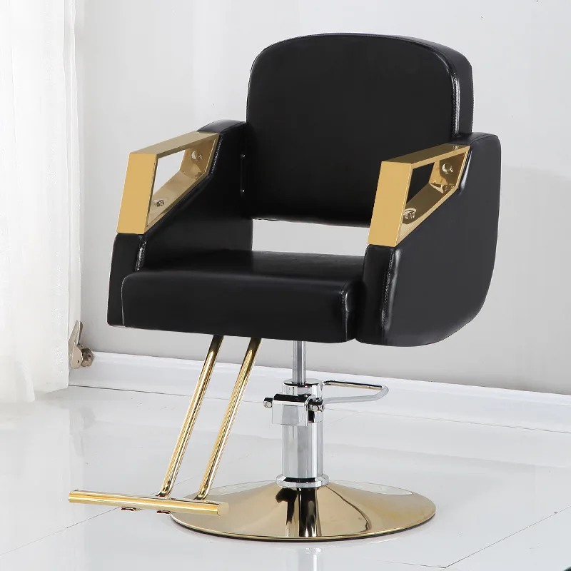 Classic Style Barber Chair Hair Equipment Beauty Salon And Classic High-End Salon Chair Black And Gold Barber Chair
