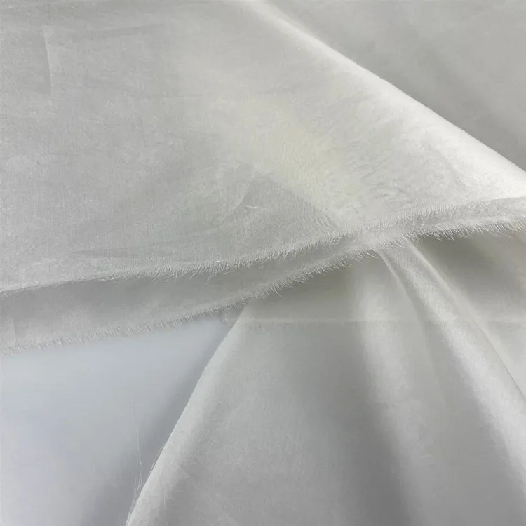 high quality stiff silk organza 6mm 8mm 10mm silk gauze wedding dress organza silk fabric