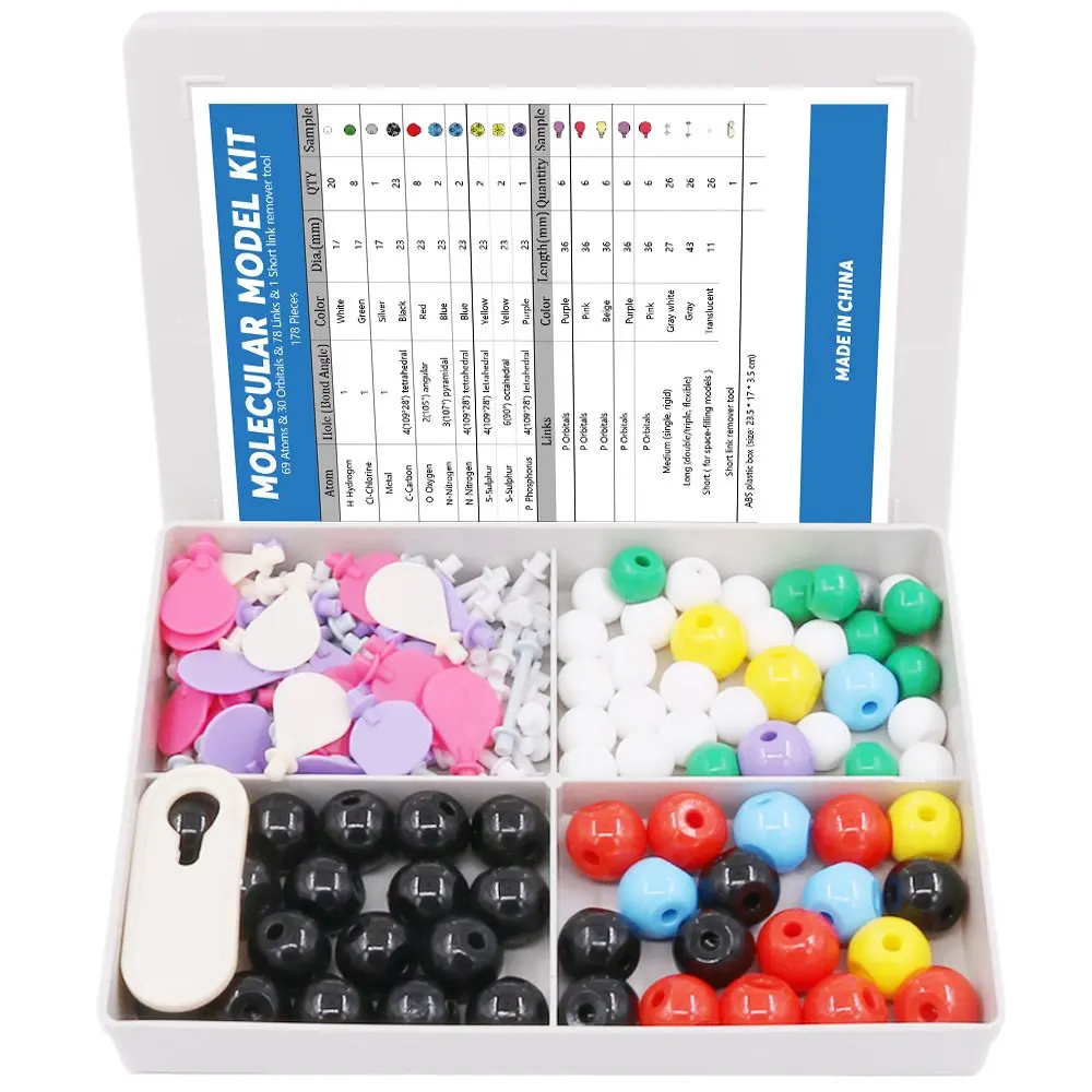 Student or teacher kit for organic and inorganic chemistry study