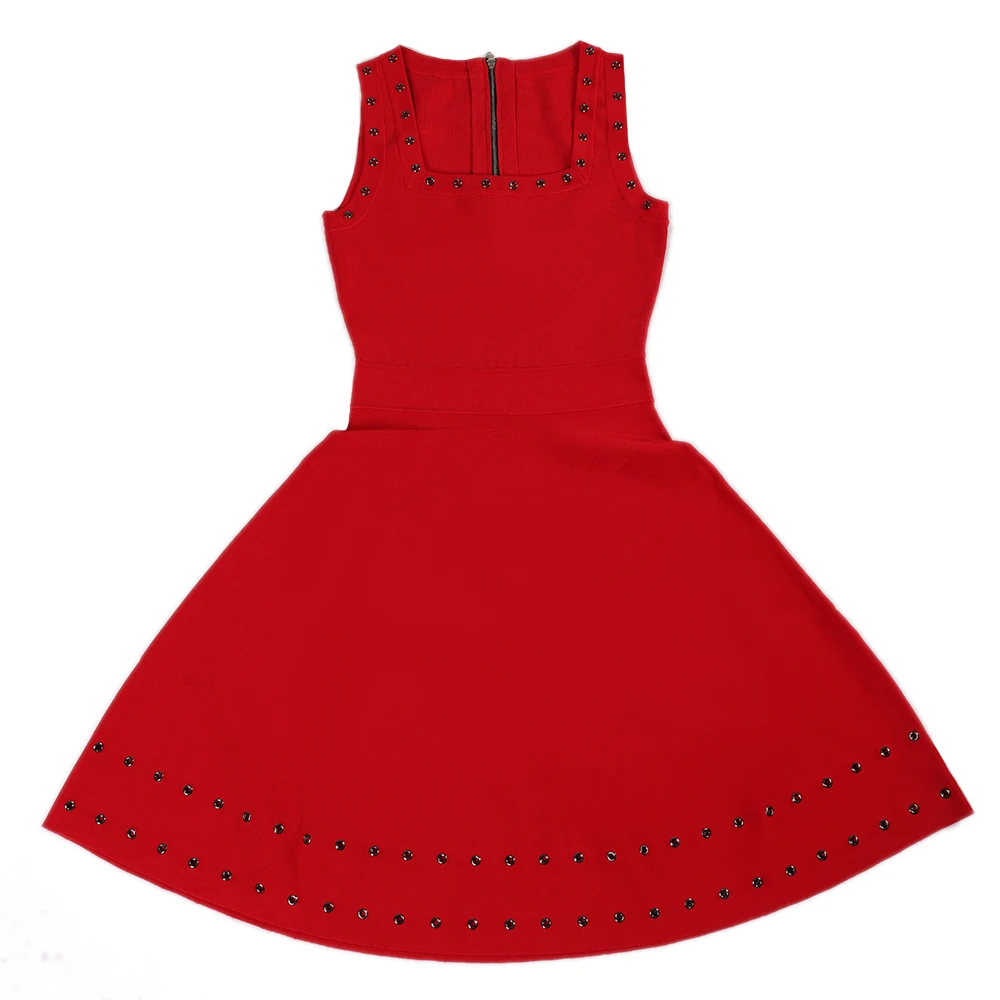 Wholesale custom A elegant momen 79% rayon 21% spandex grommet tiered sexy bodycon bandage dress