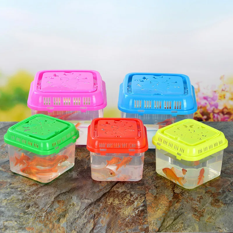Wholesale Large Medium And Small Portable Plastic Fish Tank Transparent Turtle Tank Reptile Pet Feeding Transport Box Aquarium