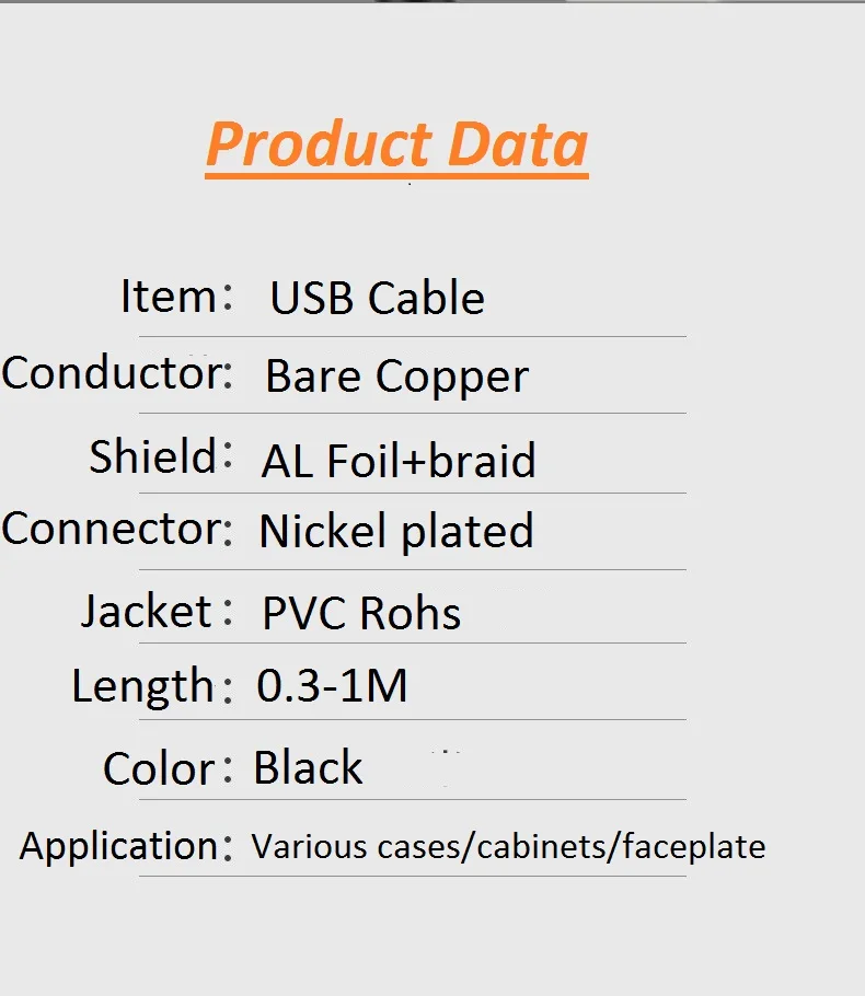  XXD высококачественный USB 1 м черный штекер-гнездо для передачи данных печати и зарядки