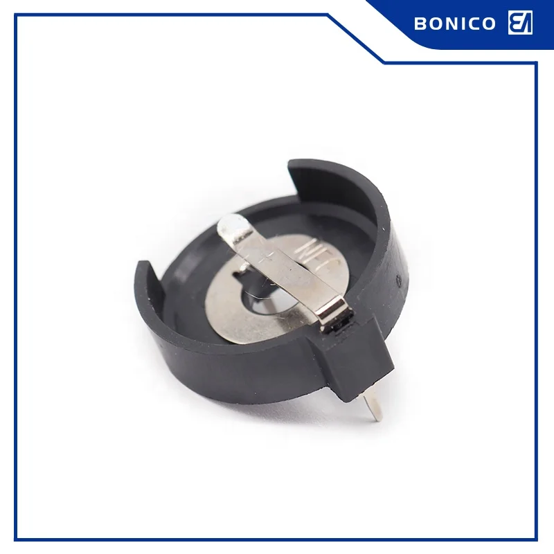 Nickel Plated THM/DIP  CR24777 Holder With PC Pin Battery Contact Connector