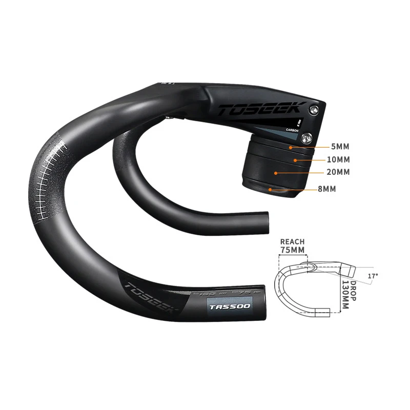 inter cable roadbike bent handle bars full carbon fiber integrated bicycle handlebars Road bike handlebar