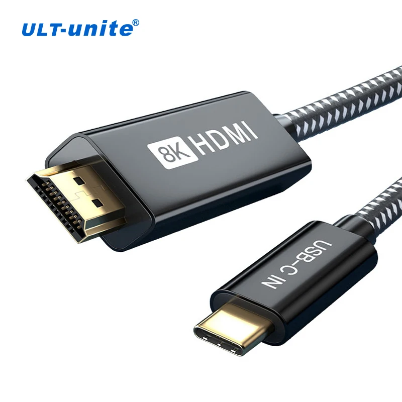 ULT-unite 8K 60Hz USB 3.1 Type-C Male to HDMI Male Adapter Cable 2m USB C to HDMI Audio Video Cable