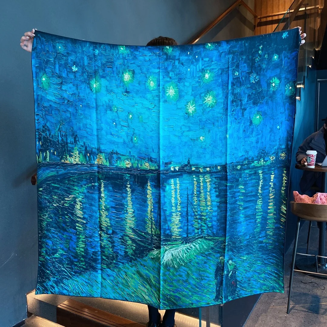 12 Mmi 110*110cm Twill Custom Digital Elegant And Advanced Printing Silk Printing Scarves